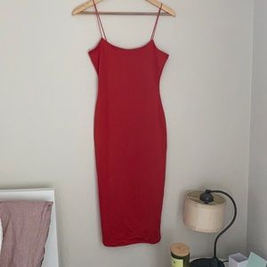 Bouncing Back Midi Dress - Red